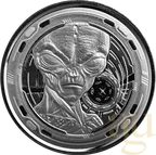 4x 1/2 Unze Afrika Ghana Alien Silbermünzen 2022 - Four Coin Set