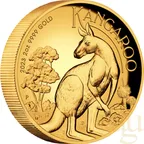 2 Unzen Goldmünze Australien Känguru 2023 - High Relief - polierte Platte