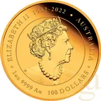 1 Unze Goldmünze Australien Lunar III Drache 2024 - polierte Platte