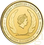 1 Unze Goldmünze EC8 Antigua & Barbuda - Coat of Arms 2022 - coloriert