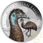 1 Unze Silbermünze Australien Emu 2023 - coloriert