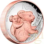 5 Unzen Silbermünze Australien Koala 2023 - High Relief - polierte Platte - rosè vergoldet