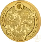 1 Unze Goldmünze Ruanda Lunar Drache 2024