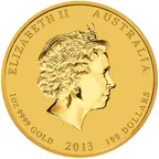1 Unze Goldmünze Australien Lunar II Schlange 2013