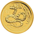 2 Unzen Goldmünze Australien Lunar II Schlange 2013
