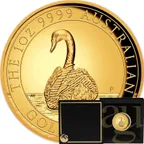 1 Unze Goldmünze Australien Schwan 2023 - High Relief - polierte Platte