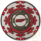 1 Unze Silbermünze Tuvalu James Bond - Casino Royale Chip 2023 - Antik Finish - coloriert