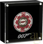 1 Unze Silbermünze Tuvalu James Bond - Casino Royale Chip 2023 - Antik Finish - coloriert