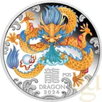 Silbermünze Australien Lunar III Drache 2024 - Trio Set
