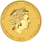 1/2 Unze Goldmünze Australien Lunar II Pferd 2014