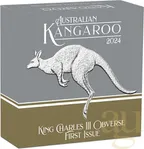 1 Unze Silbermünze Australien Känguru 2024 - King Charles Observe Proof