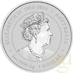 1 Unze Silbermünze Australien Lunar III Drache 2024 violett coloriert - Coincard