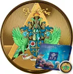1 Unze Goldmünze EC8 St. Lucia - Coat of Arms 2023 - coloriert