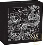 2 Unzen Silbermünze Australien Lunar III Drache 2024 - Antik Finish