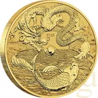 1 Unze Goldmünze Australien Drache & Koi 2024