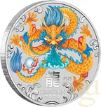 1 Kilogramm Silbermünze Australien Lunar III Drache 2024 - coloriert