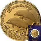 1 Unze Goldmünze EC8 Dominica - Delfin 2023