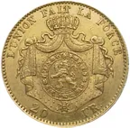20 Francs Goldmünze Belgien Leopold II